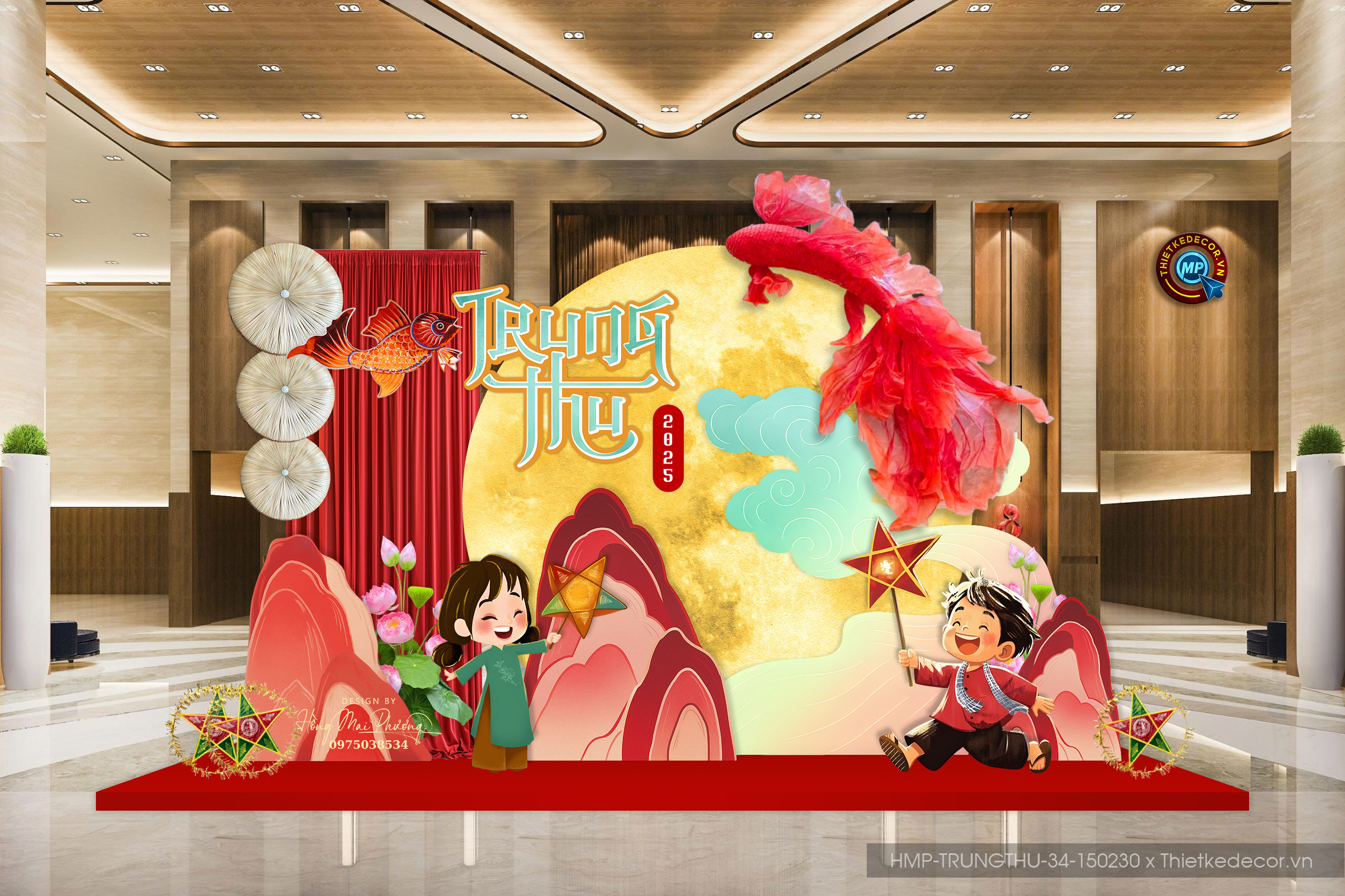 Backdrop trung thu vibe Vintage thuần Việt